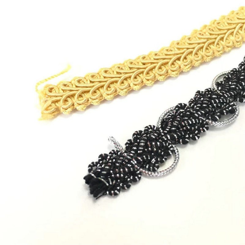 Wholesale Different Width Bling Finish Braid Elastic Sequin Lace Trim